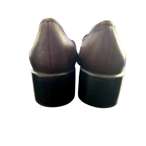 Laura Scott Brown Leather Women's Shoes Silver Buckle Block Heel COMFY Size 6 - Picture 6 of 9